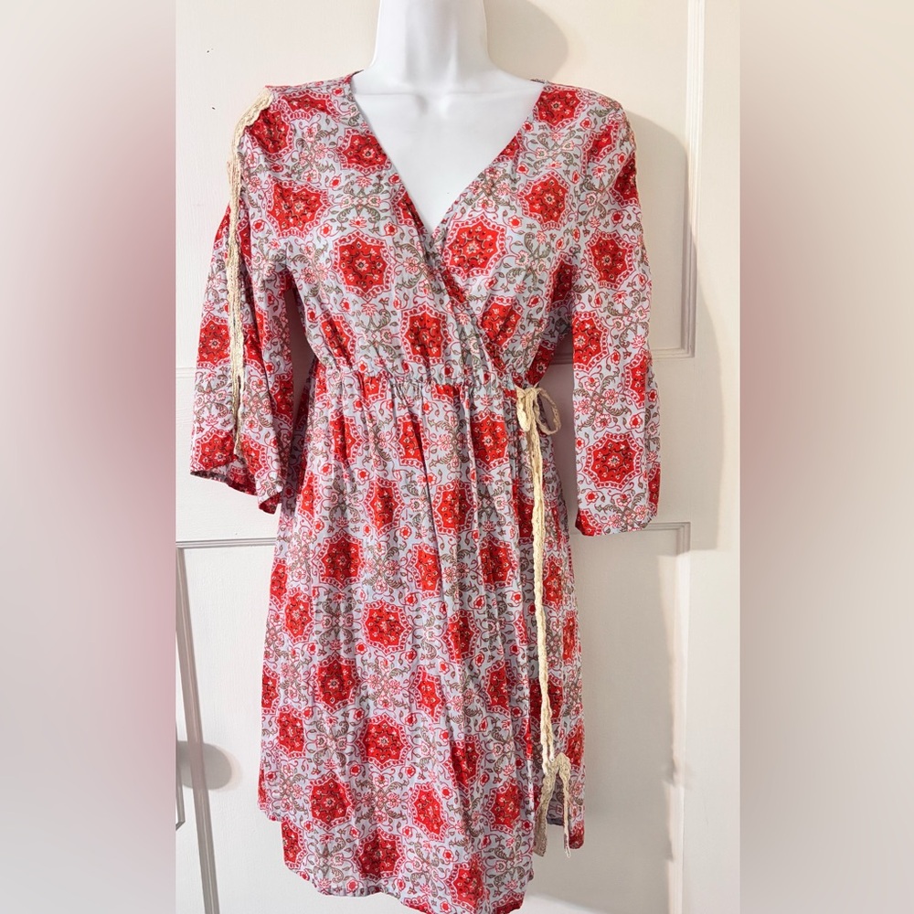 Anthropologie Mermaid Label Cotton Wrap Dress/Coverup M